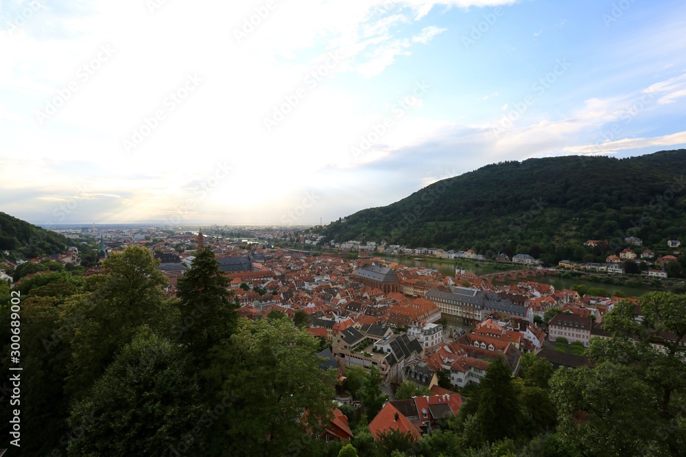 Obraz premium View over Hidelburg from the Castle