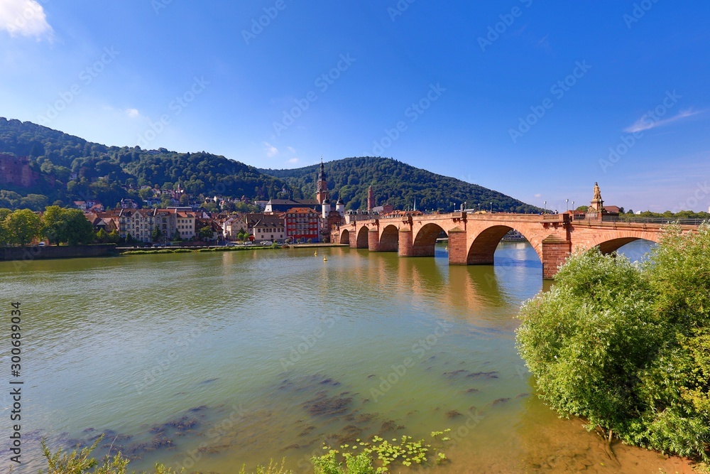 Heidelberg river and bridge Germany