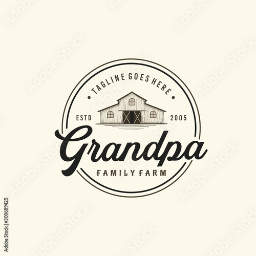 Vintage Farms Typography Logo Design Inspiration