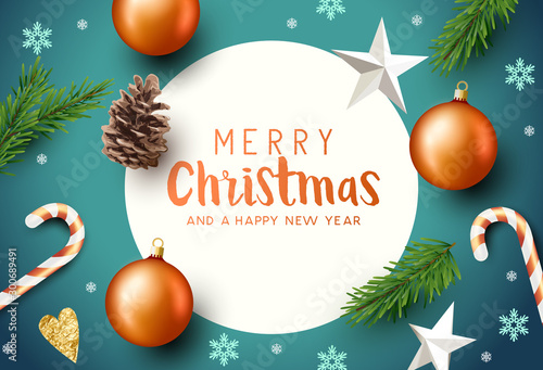 Merry christmas layout composition design.