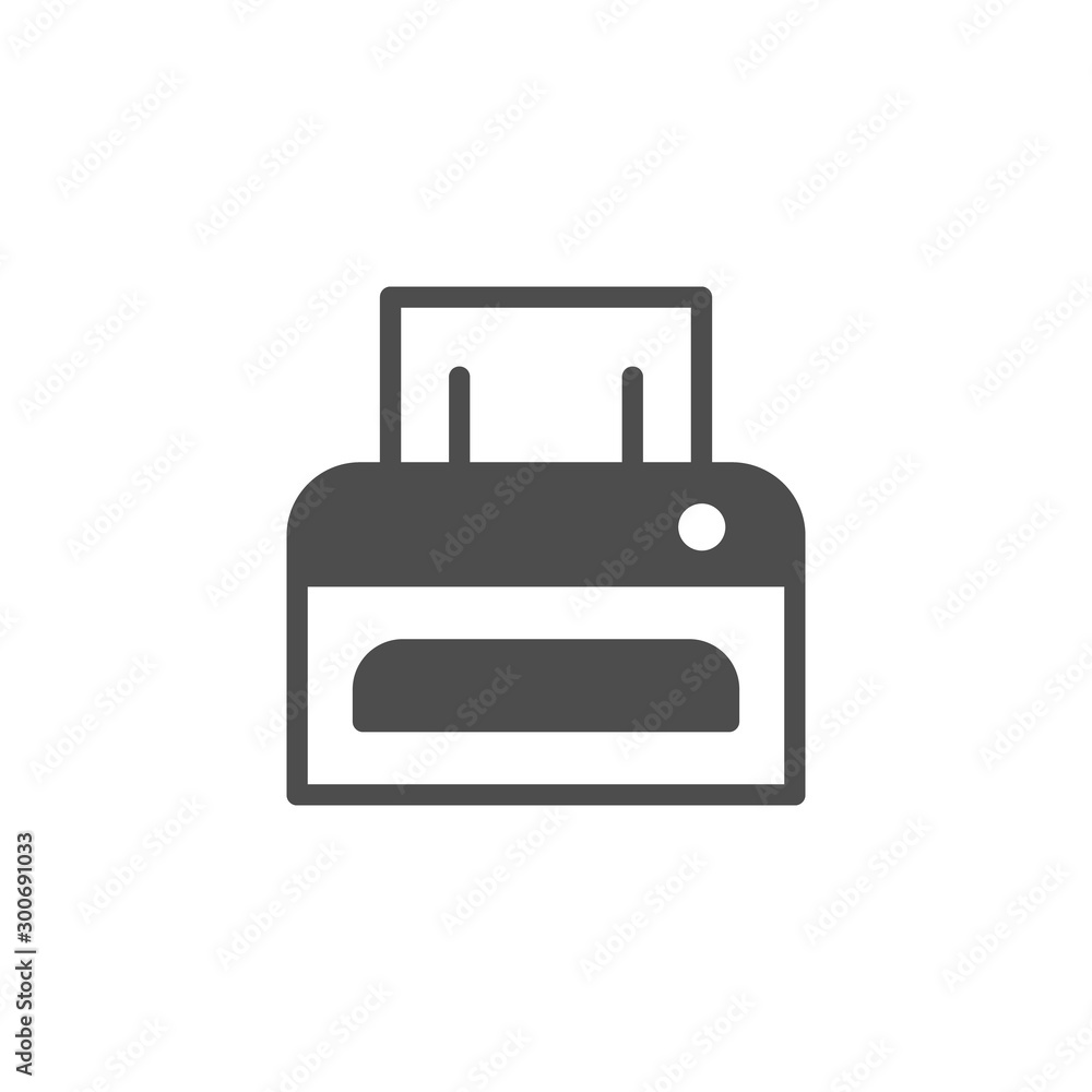 Printer glyph icon and print symbol Printer glyph icon and print symbol
