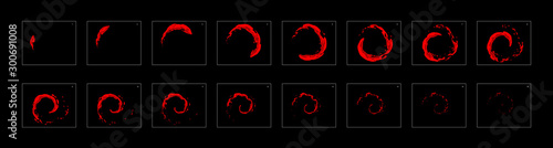 fire ring loop effect sprite sheet or animation frames. frame by frame classic animation for cartoon, mobile games, motion graphic or animation.