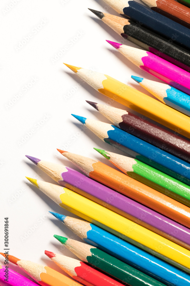 Background of stationery items notepad pencils shot closeup. Background of stationery items notepad pencils shot closeup.