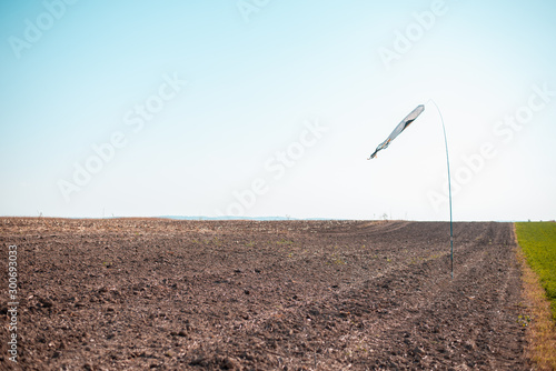 Wind flag in the field