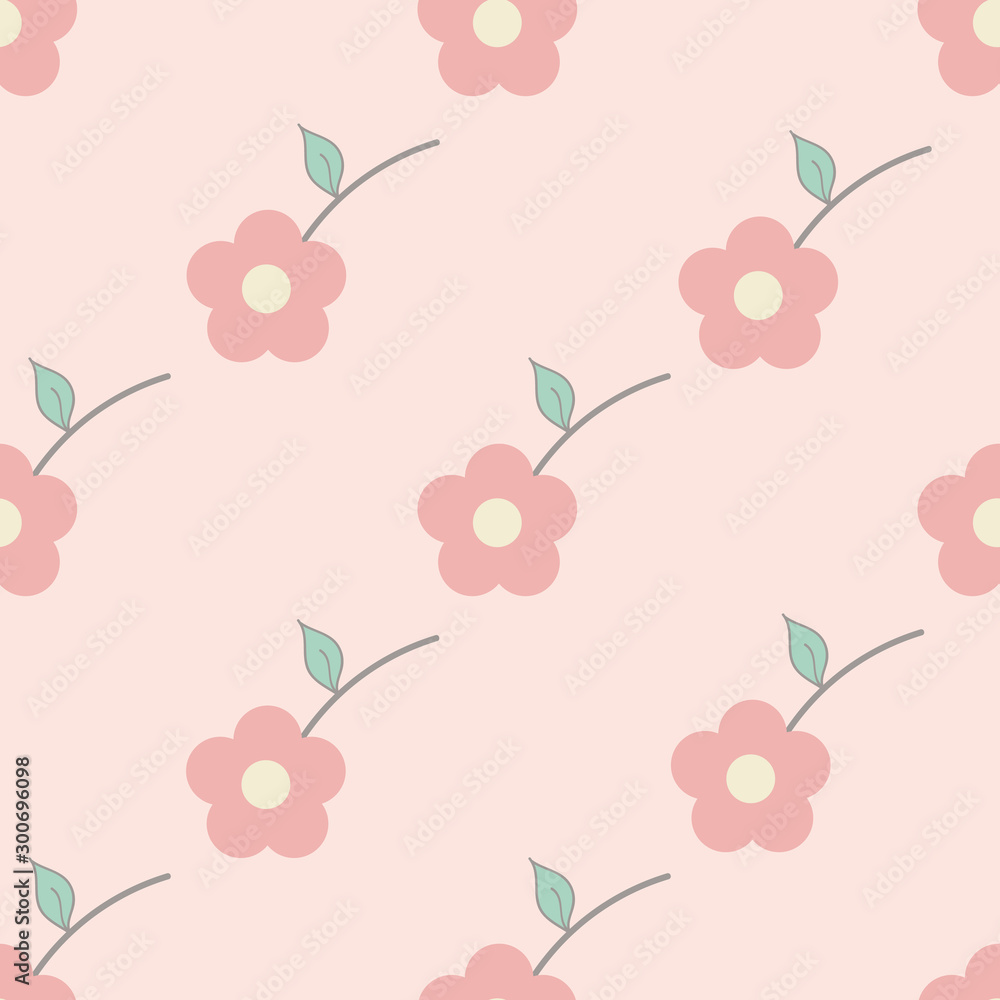 Vector pink floral seamless pattern. Perfect for fabric, scrapbooking, wallpaper projects.