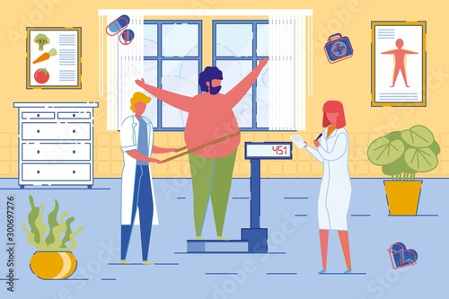 A Nutritionists or Dietician Doctors Weigh Patient