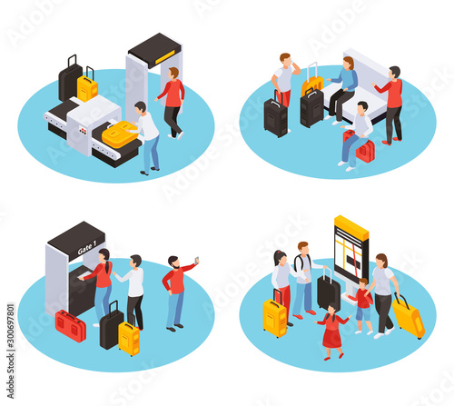 Traveling People Concept Icons Set