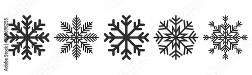 Snowflakes icons set. Vector drawing. Isolated object on a white background. Isolate.