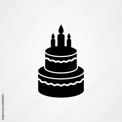 Birthday cake icon logo vector design