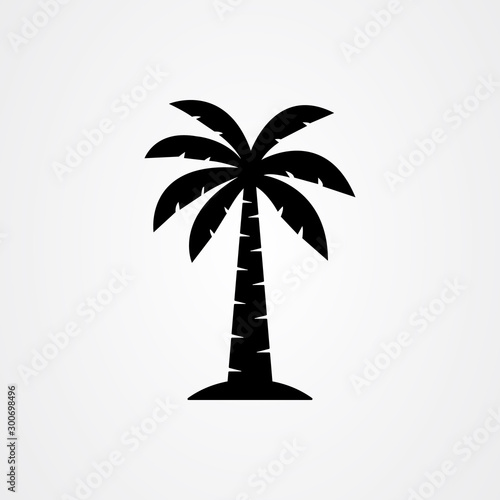 Palm tree silhouette icon. simple flat vector illustration