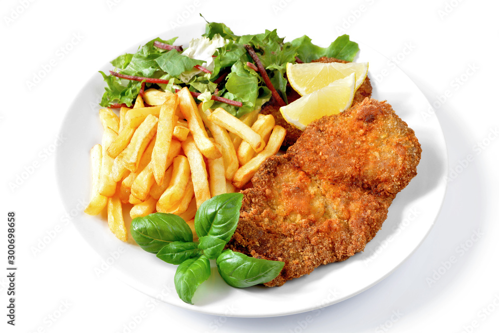 kotlet z frytkami i sałtą kotlet z frytkami i sałtą