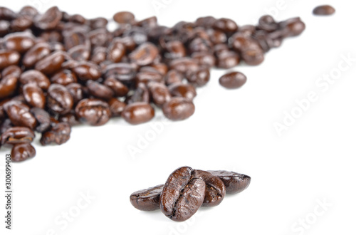  coffee beans isolated on white background
