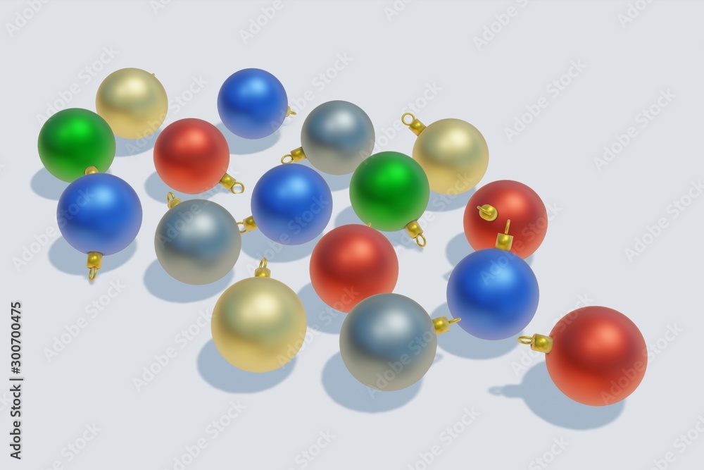 Christmas colored balls. 3d rendering Christmas colored balls. 3d rendering