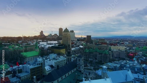 Quebec/Canada  aerial video from Quebec City taken by drone camera 