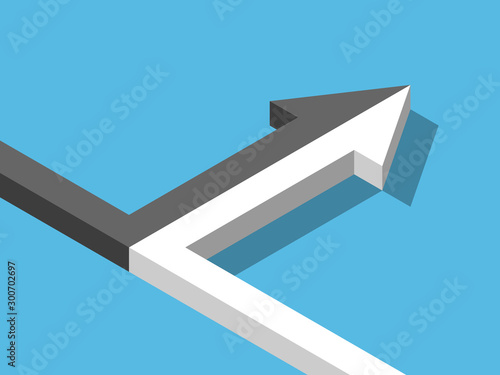 Isometric black, white merging