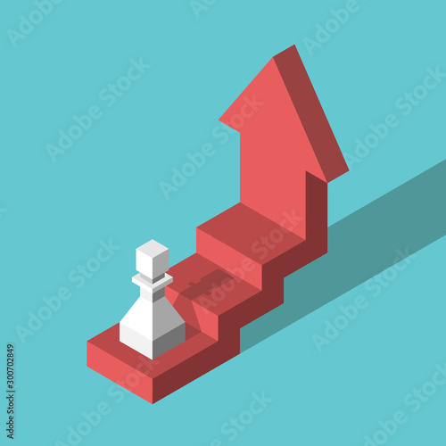 Isometric pawn, stepped arrow