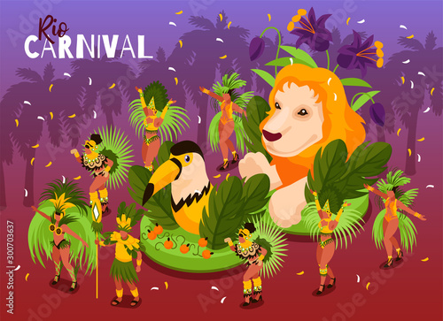 Brazilian Carnival Isometric Poster
