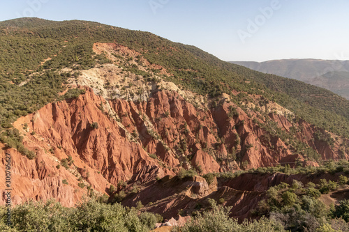 Mountainous landscape in Tizi ait Barka, Morocco. photo
