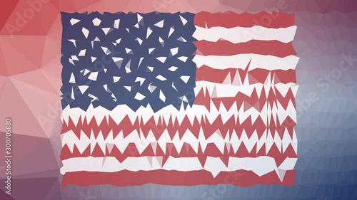 US Minor Outlying Islands Flag ISO:UM fade interesting tessellation looping pulsing polygons