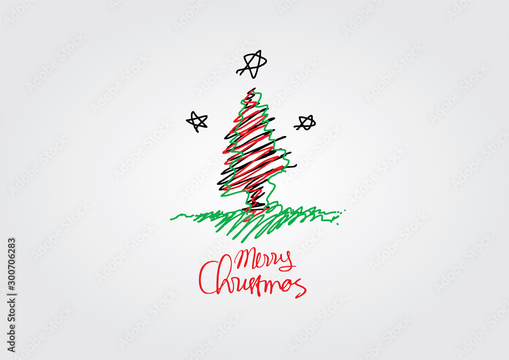 Christmas card set in different colors, with christmas tree & circle theme Christmas card set in different colors, with christmas tree & circle theme