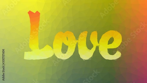 Love appearing technological tessellated looping animated triangles