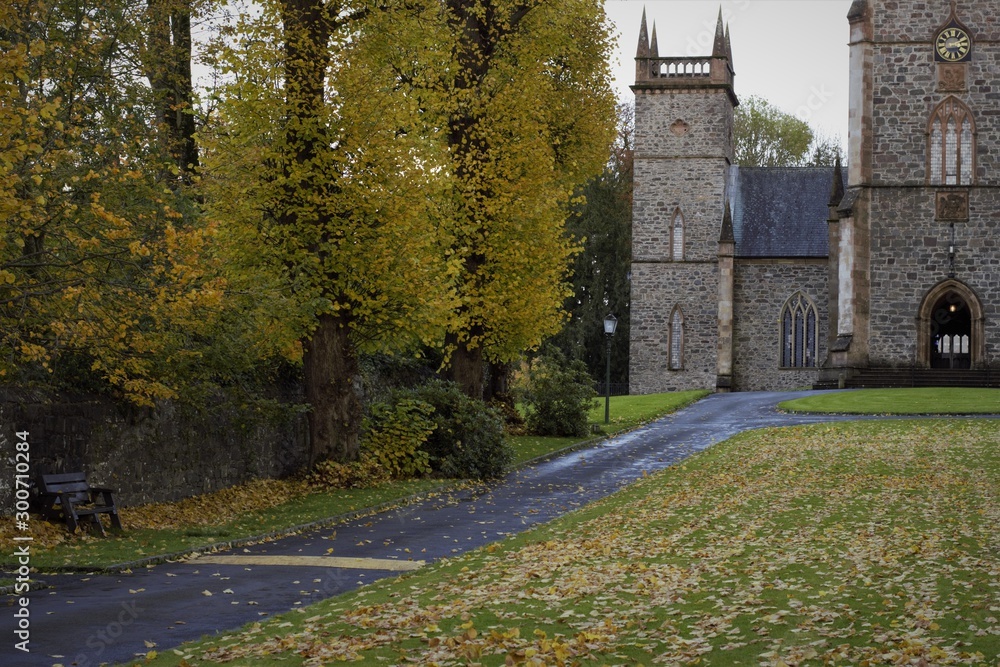 old church in the park autumn Ireland 