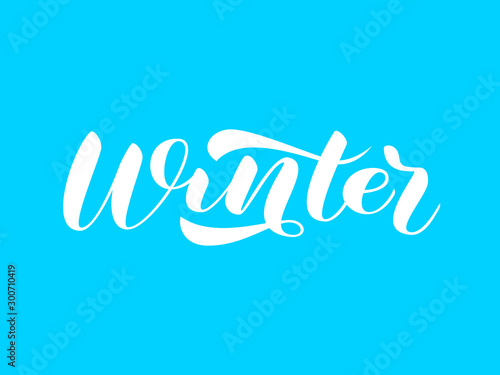 Winter brush lettering. Vector illustration for card or banner