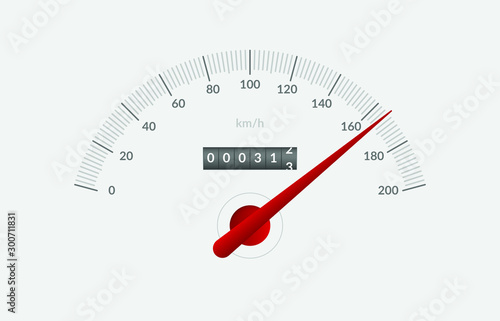 Car speedometer mileage dashboard. Vector panel of speed metre numbers. Cars instrument fast dashboard illustration concept with miles counter, odometer and urgency dial