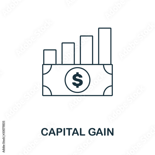 Capital Gain icon outline style. Thin line creative Capital Gain icon for logo, graphic design and more