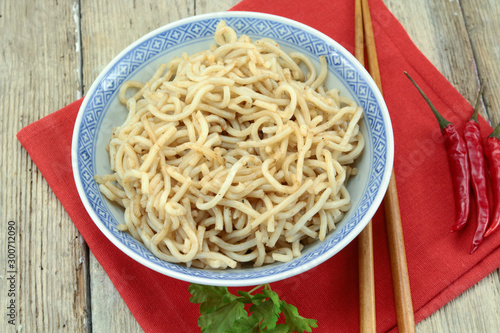 Chinese noodle dish with soy sauce