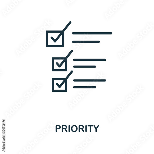 Priority icon outline style. Thin line creative Priority icon for logo, graphic design and more