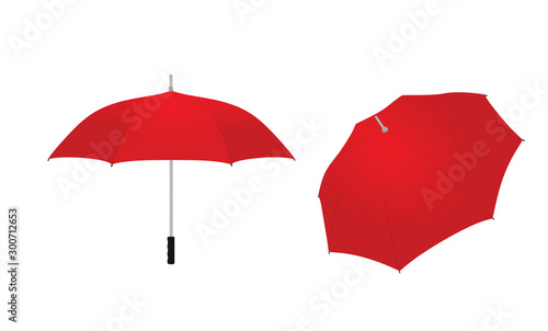 Classic red umbrella. vector illustration