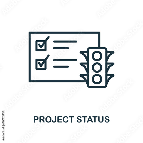 Project Status icon outline style. Thin line creative Project Status icon for logo, graphic design and more photo