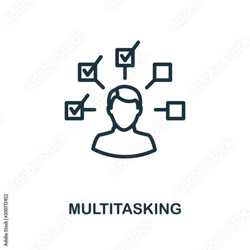 Multitasking icon outline style. Thin line creative Multitasking icon for logo, graphic design and more