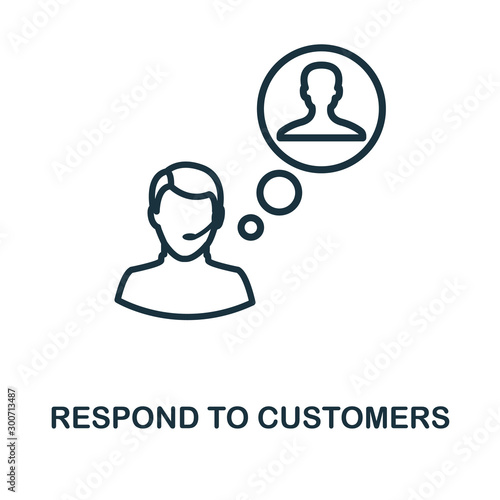 Respond To Customers icon outline style. Thin line creative Respond To Customers icon for logo, graphic design and more