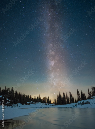 Milky Way Over Snowy Tipsoo Lake photo