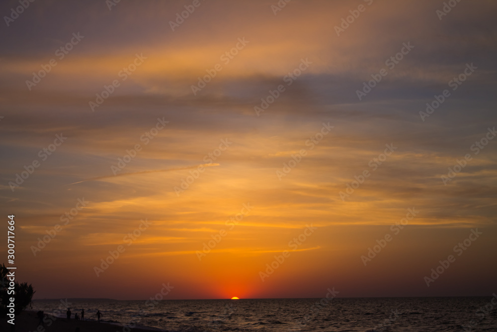 Summer sunset over the Sea of Azov