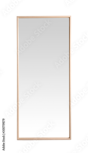 Fotografie, Obraz Beautiful large mirror isolated on white. Home decor