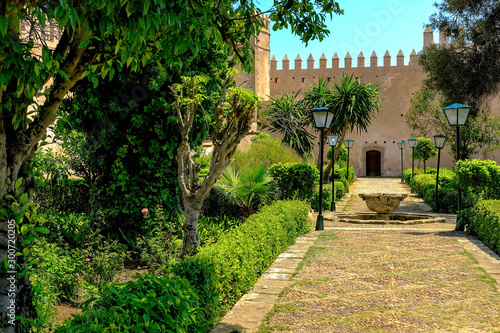 View of the Andalusian Gardens in The Kasbah of the Udayas ancient fortress in Rabat in Morocco © Natallia