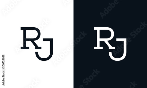 Minimalist line art letter RJ logo. This logo icon incorporate with two letter in the creative way.