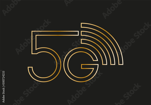 5G  vector icon,  5th generation of cellular network technology. Enables Internet of Things.