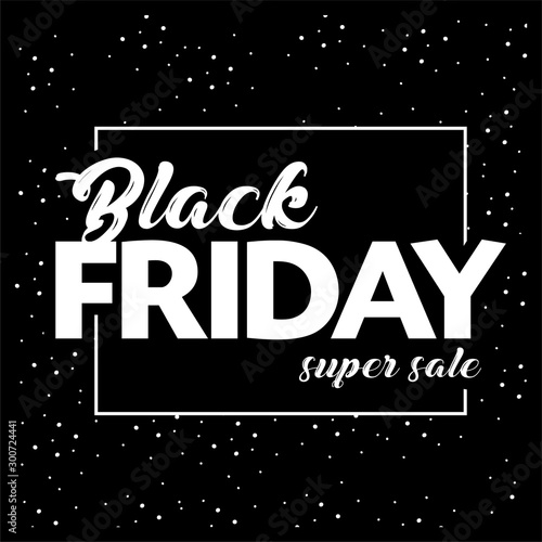 Black Friday sale inscription design template. Vector illustration. Sales, offers and discount. The biggest discounts of the year