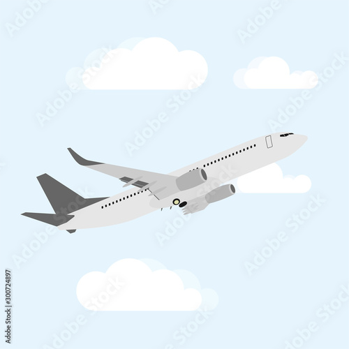 Flying plane back view