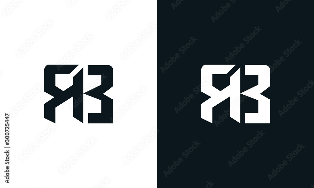 Modern abstract letter RB logo. This logo icon incorporate with two abstract shape in the creative process. - obrazy, fototapety, plakaty 