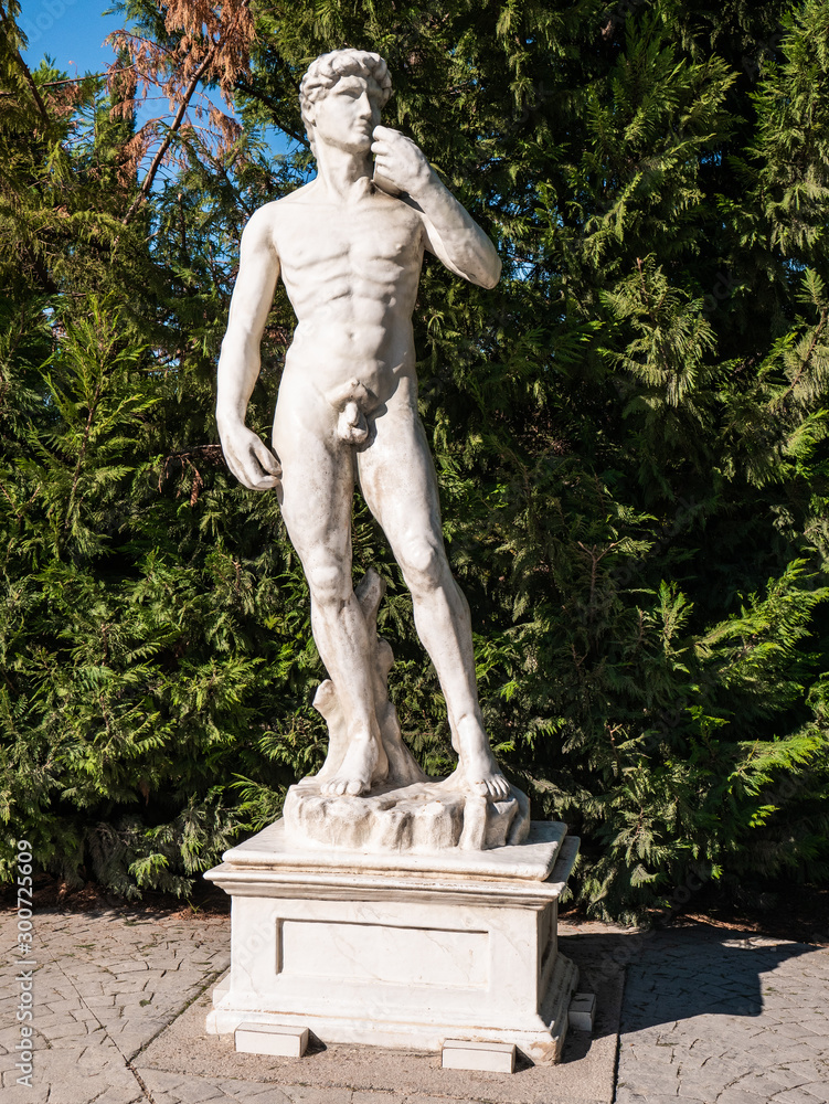 Replica of David by Miguel Angel, in the Europa park of Torrejon de