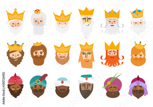 Valokuvatapetti The best pack of The three kings of orient isolated. 18 wisemen.