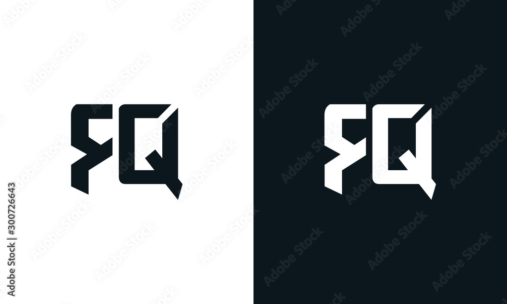 Modern abstract letter RQ logo. This logo icon incorporate with two ...