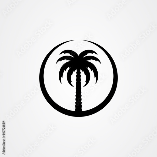 Palm tree silhouette icon. simple flat vector illustration