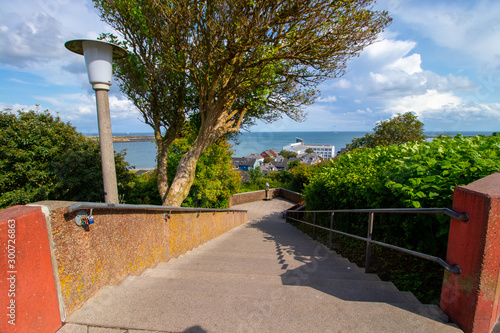 Die Treppe auf helgoland vom oberland zum unterland