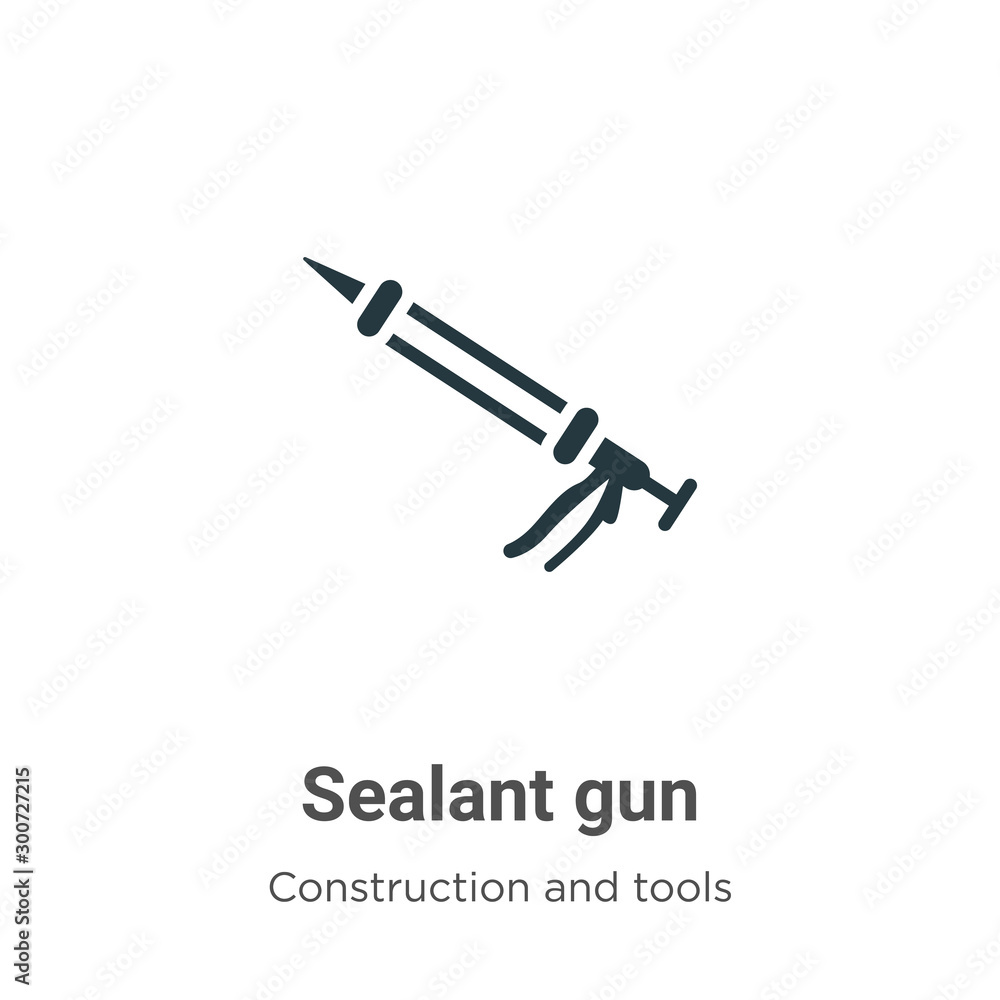 Sealant gun vector icon on white background. Flat vector sealant gun ...